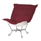 Chicago Textile Puff Chair-Bella Merlot