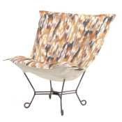 Chicago Textile Puff Chair-Monet Fire
