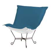 Howard Elliott Puff Chair-Sunbrella Seascape Turquoise