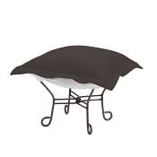 Howard Elliott Puff Ottoman-Sunbrella Seascape Charcoal