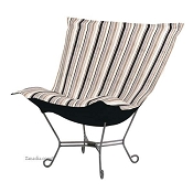Chicago Textile Puff Chair-Ribbon Noir
