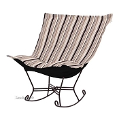 Chicago Textile Puff Rocker-Ribbon Noir