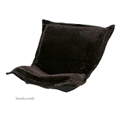 Chicago Textile puff chair replacement cover with cushion-Sable Ebony