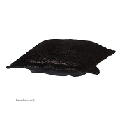 CTC Linenfold puff ottoman replacement cover with cushion-Sable Ebony