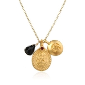 Black Onyx Lotus Lacksmi charm necklace by Satya Jewelry