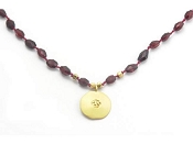 Red Garnet Om Pendant by Satya Jewelry