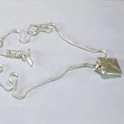Saundra Messinger Small Square Pendant NK with one diamond & 3 beads