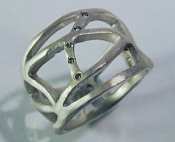 Saundra Messinger Cobweb ring-sterling silver with five diamonds