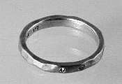 Saundra Messinger Skinny Layering Ring With 3 Diamonds-Sterling Silver