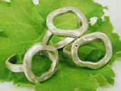 Saundra Messinger Organic Open Round Ring with diamond.  Size 8