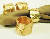 Silver Seasons Table Art Bay Leaf Set of Four Napkin Rings