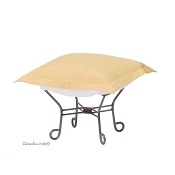 Chicago Textile Puff Ottoman-Starboard Sunflower-Patio