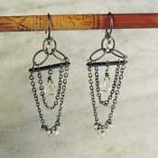 Susan Goodwin Double Chain Drop Quartz Earrings