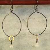 Susan Goodwin Quartz Hoop-Gold filled ring Earrings