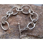 Hammered Chunky Link Bracelet by Evelyn Knight