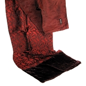 Red paisley scarf with chocolate stripe