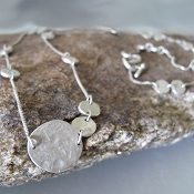 Saundra Messinger Small & Medium Discs Long Sterling Silver Necklace