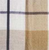 Waratah Merino Wool Throw Fringed on two ends. Checks-Cappuccino.