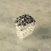 Beaded Silver Dinner Ring