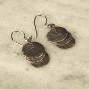 Stitched Sterling Silver Discs Earrings